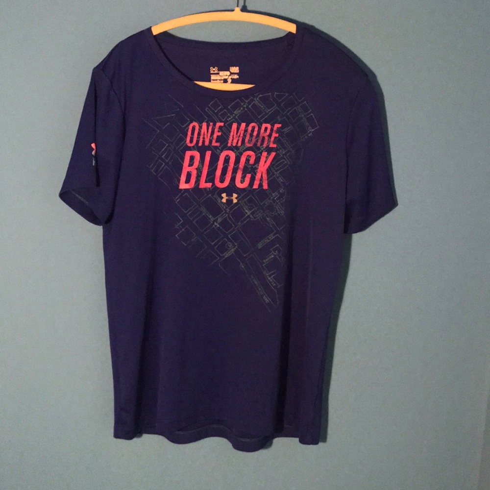 Blue “one more block” Athletic T-shirt